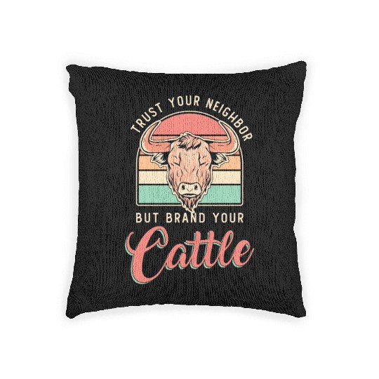 Cattle Farming Trust Your Neighbor Farm Animals Woven Pillows