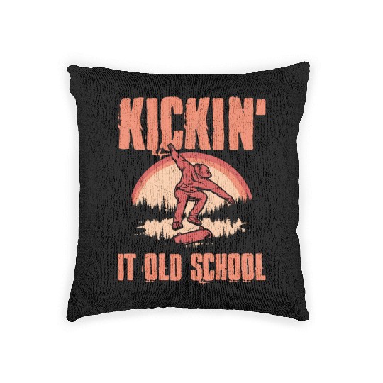 Kickin' It Skateboarding Skater Skateboard Woven Pillows