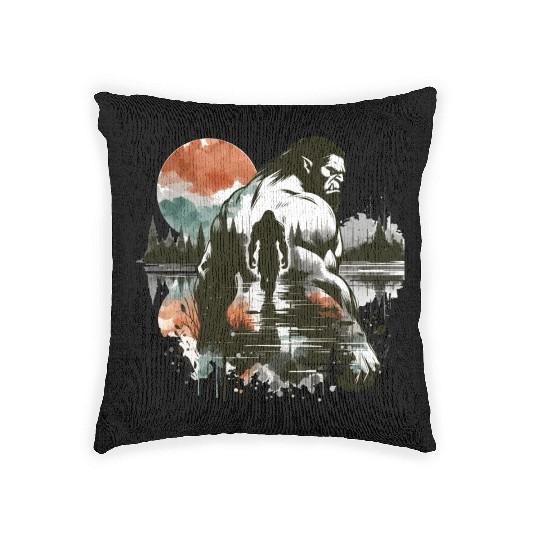 An Ogre's Autumn Journey - Ink and Color Fusion Woven Pillows