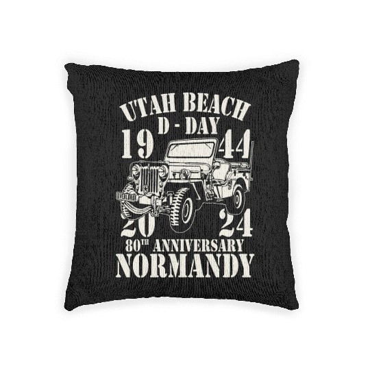 Utah Beach D Day 1944 2024 80 Anniversary Normandy Woven Pillows