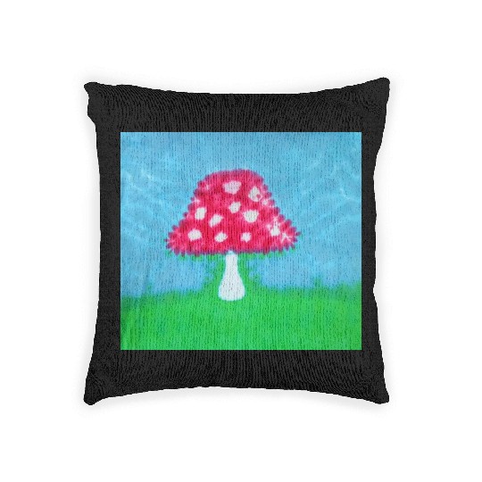 Amanita mushroom Woven Pillows