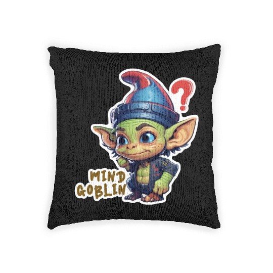 Funny Green Goblin Monster - Mind Goblin Deez Nuts Woven Pillows