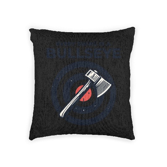 Axe Throwing Axe Thrower Lumberjack Funny Bullseye Woven Pillows