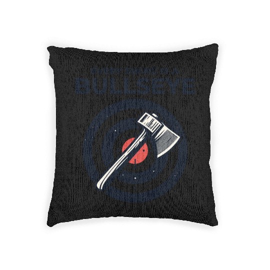 Axe Throwing Axe Thrower Lumberjack Funny Bullseye Woven Pillows