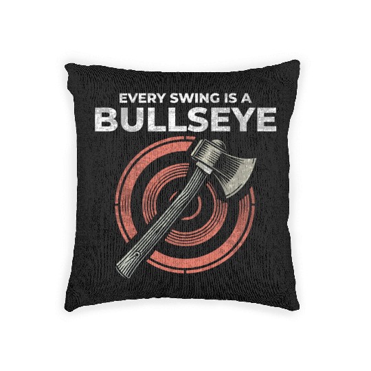 Axe Throwing Axe Thrower Lumberjack Funny Bullseye Woven Pillows