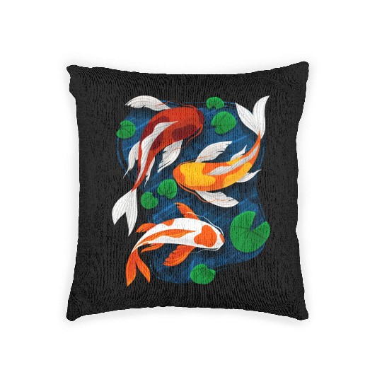 Koi Fish Lover Water Pond Animal Pet Asian Woven Pillows