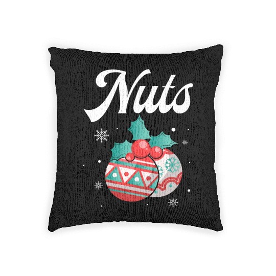 Christmas Nuts Santa Snowflakes Candy Canes Winter Woven Pillows
