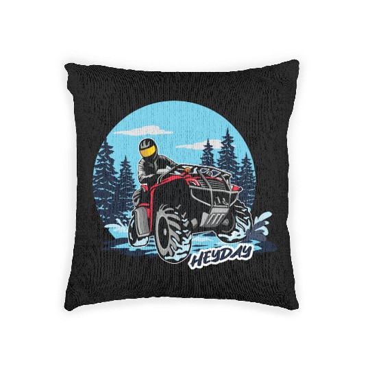ATV/Quad "Winter Riding" style logo. By "Hey Day" Woven Pillows