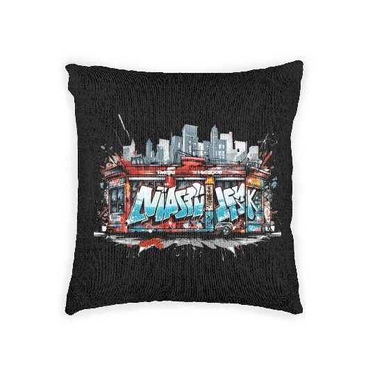 Urban Graffiti Vibes - abstract Street Art Woven Pillows