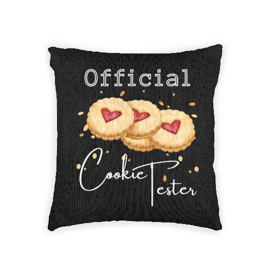 Official Cookie Tester For Christmas Woven Pillows