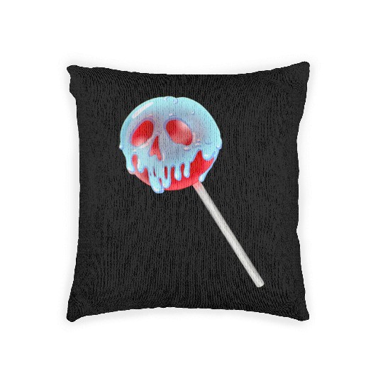 Poison Apple Halloween Candy Lollipop Woven Pillows
