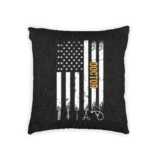 Doctor US Flag - Hospital Doctor Doctor Life Woven Pillows