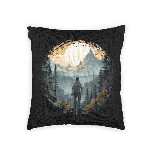 Forest nature trekking adventure Woven Pillows