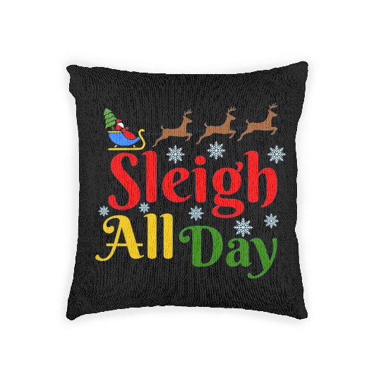 Sleigh all Day, Christmas Woven Pillows
