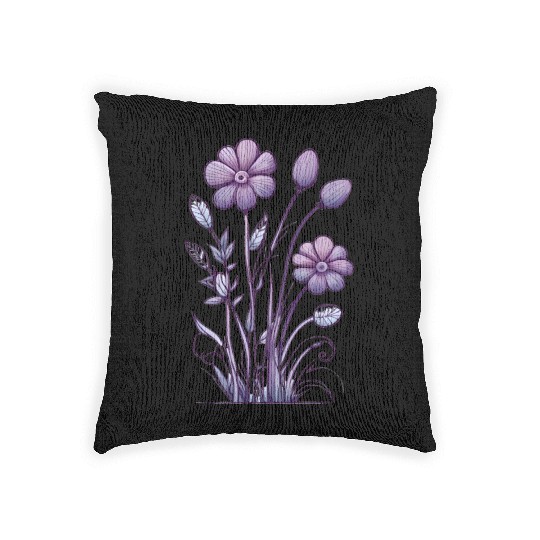 Lavender Majesty: A Tapestry of Orchids and Lilacs Woven Pillows