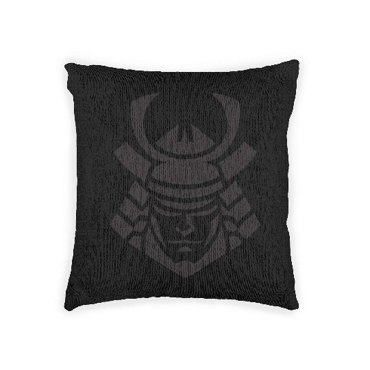 Samurai Helmet Logo Katana Swordsman Woven Pillows