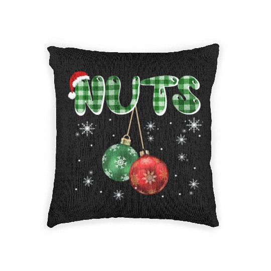 Chest Nuts Christmas Funny Couple Matching Woven Pillows