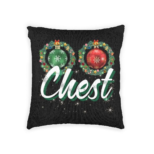 Chest Nuts Christmas Couple Funny Matching Woven Pillows