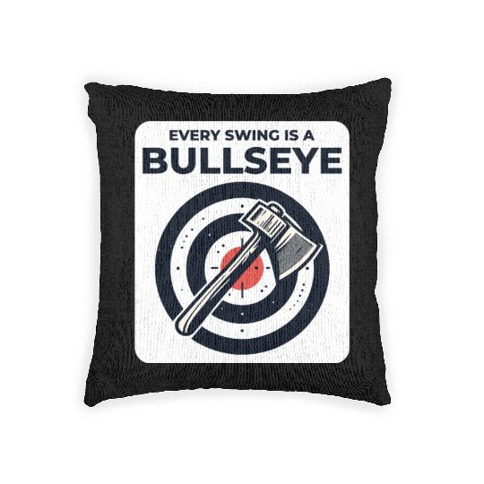 Axe Throwing Axe Thrower Lumberjack Funny Bullseye Woven Pillows
