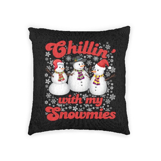 Snowmen Chilling with my Snowmies Winter Woven Pillows