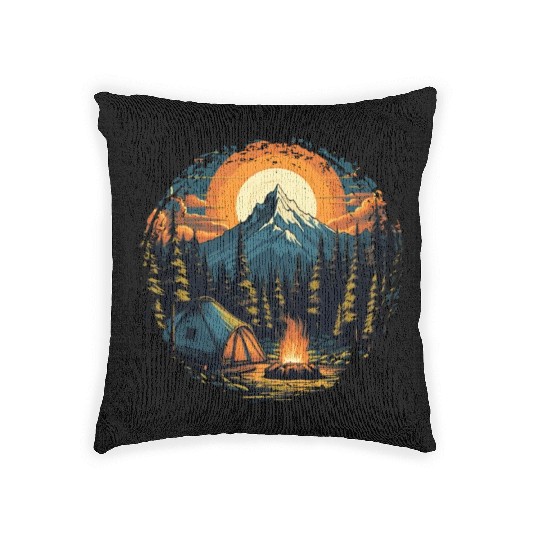 Forest nature trekking adventure Woven Pillows