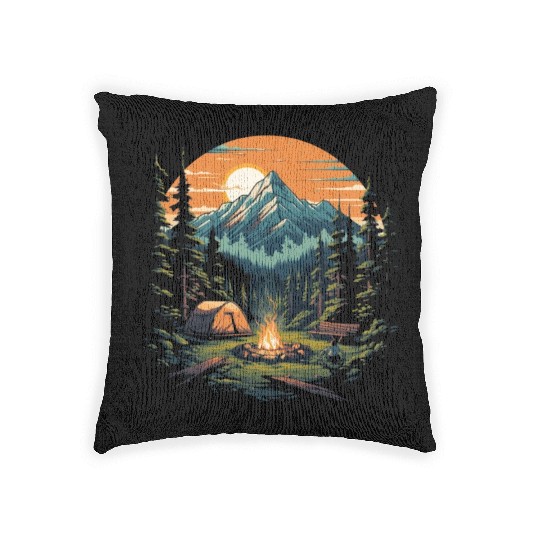 Forest nature trekking adventure Woven Pillows
