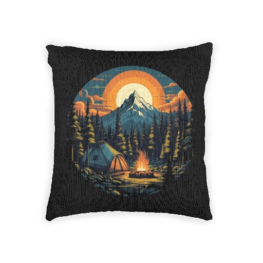 Forest nature trekking adventure Woven Pillows