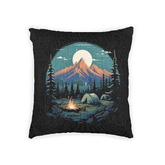 Forest nature trekking adventure Woven Pillows