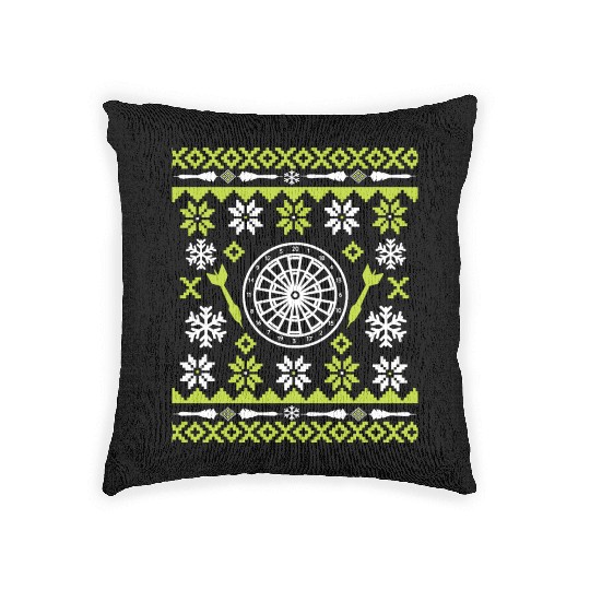 Christmas Dart in Ugly Christmas Look - Green Woven Pillows