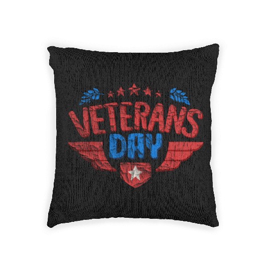 Happy Veteran Day Woven Pillows US Army Veteran