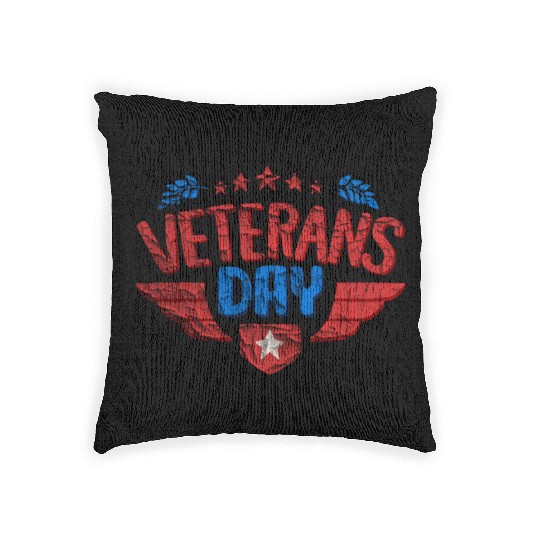 Happy Veteran Day Woven Pillows US Army Veteran