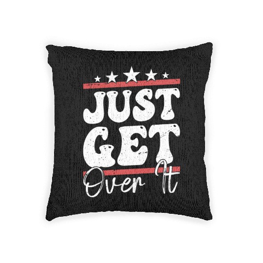 Just Get Over It Riding Girl Horseback Woven Pillows
