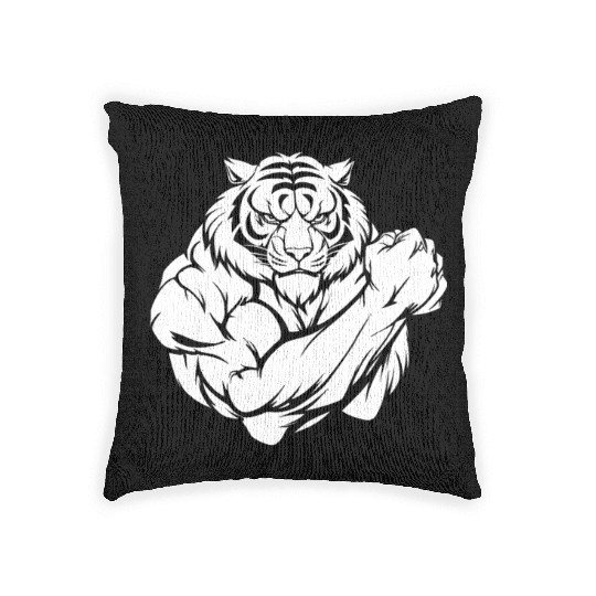Workout Gym Tiger Woven Pillows