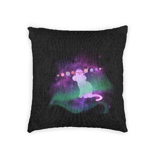Music Space Cat Woven Pillows