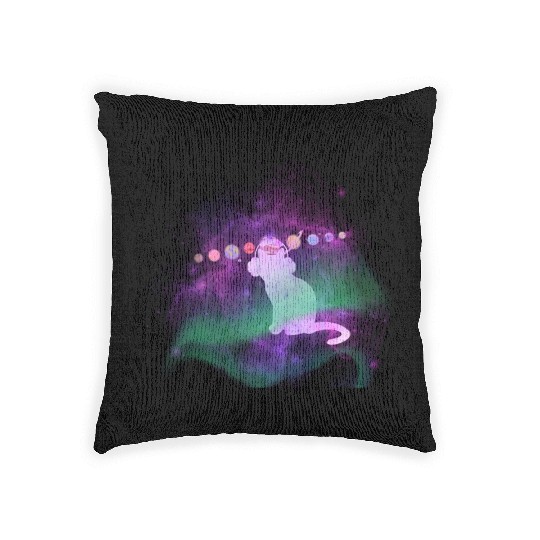 Music Space Cat Woven Pillows