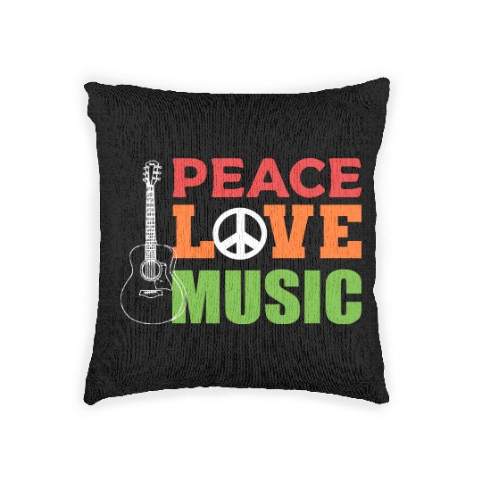 Peace Love Music Composer Gift Woven Pillows