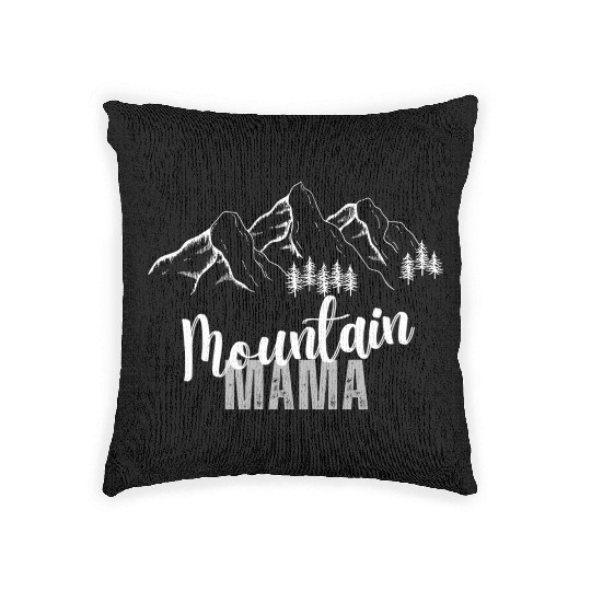 Mountain Mama, 3 Mountain peaks Woven Pillows