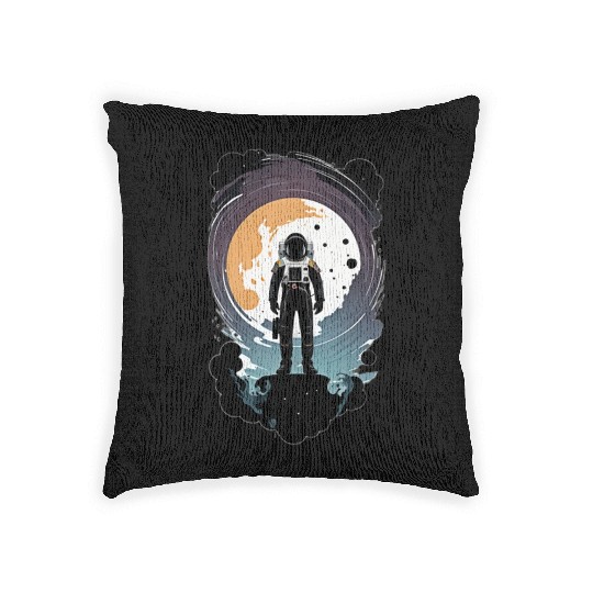 astronauts enter the space dimension Woven Pillows