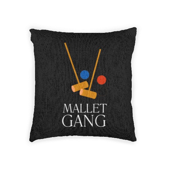 Lawn Game - Golf Croquet Player Woven Pillows