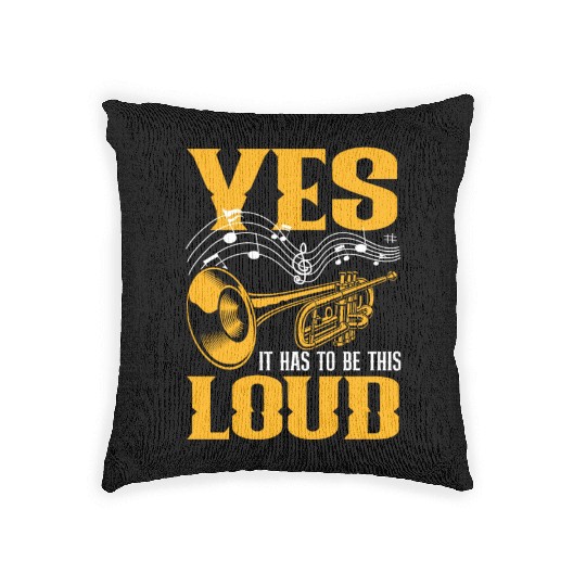 Funny Trumpet Player Gift Woven Pillows