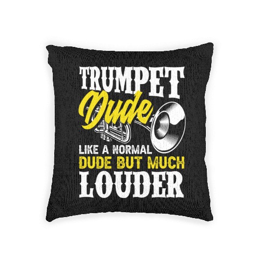 Funny Trumpet Player Gift Woven Pillows