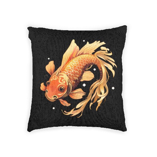 Koi Fish Japanese Carp Pond Woven Pillows