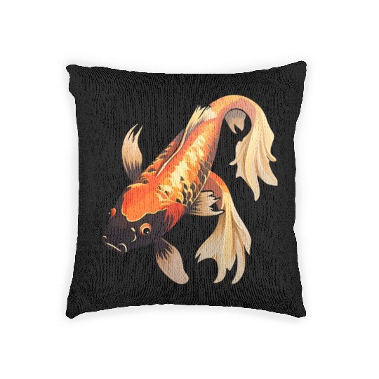 Koi Fish Japanese Carp Pond Woven Pillows