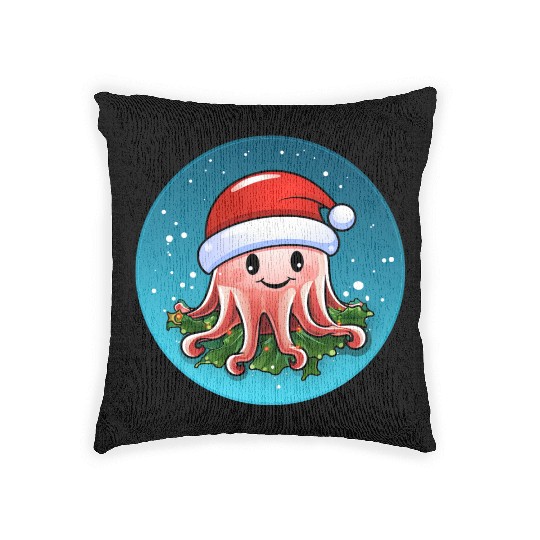 Jellyfish Christmas Woven Pillows