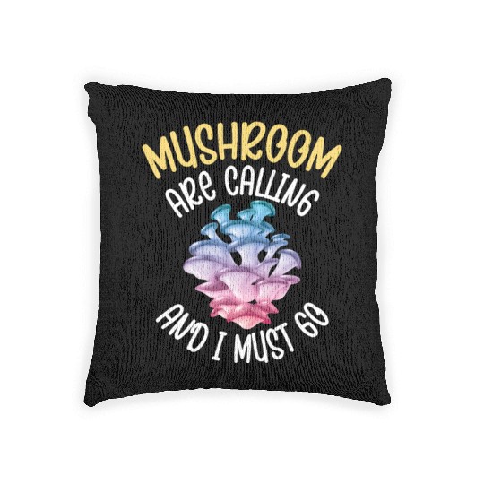 Funny Mushroom Hunting Fungi Mycologist Hiking Woven Pillows