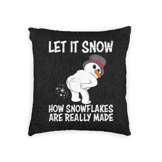 Snowman Let it Snow Winter Time Snowmen Woven Pillows