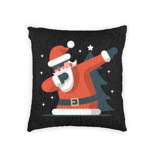 Dabbing Santa Woven Pillows