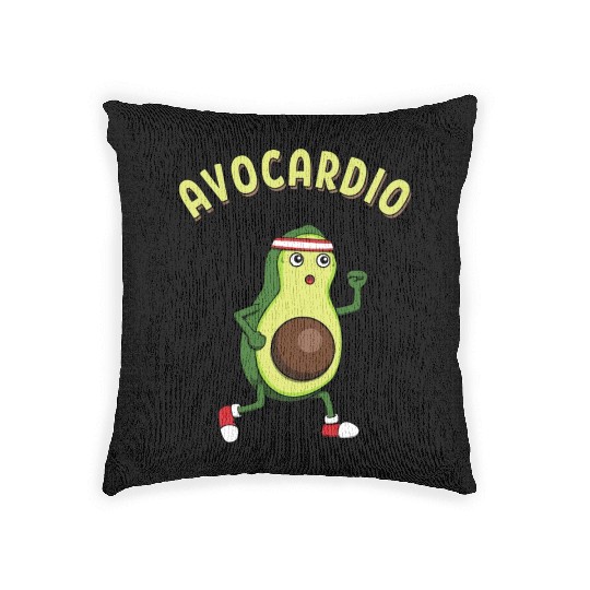 Avocardio Running Avocado Athlete Fitness Woven Pillows