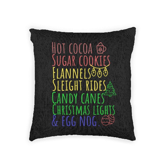 Hot cocoa sugar cookies Christmas lights Woven Pillows