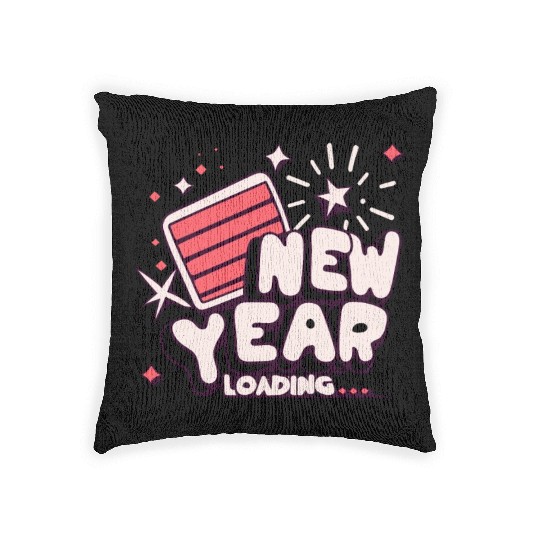 NYE New Year Loading Cheers To Festive New Year's Woven Pillows